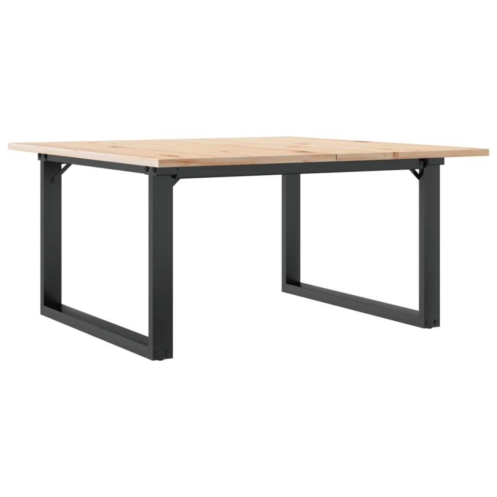 Mesa de centro estrutura em O 80x80x45 cm pinho e aço