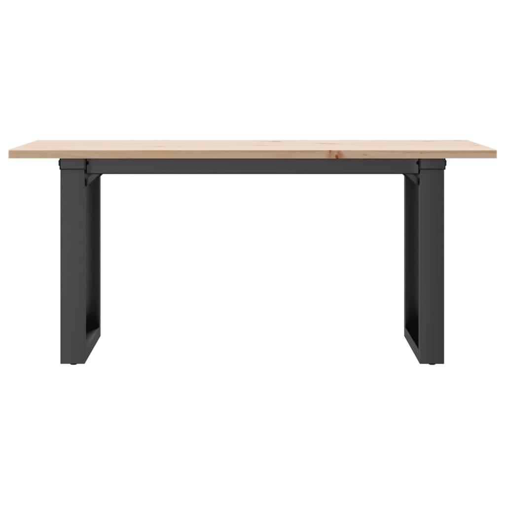 Mesa de centro estrutura em O 90x40x45 cm pinho e aço