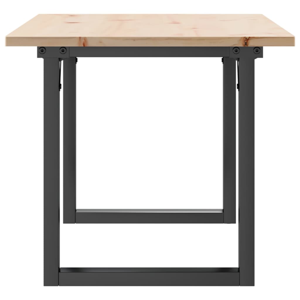 Mesa de centro estrutura em O 90x40x45 cm pinho e aço