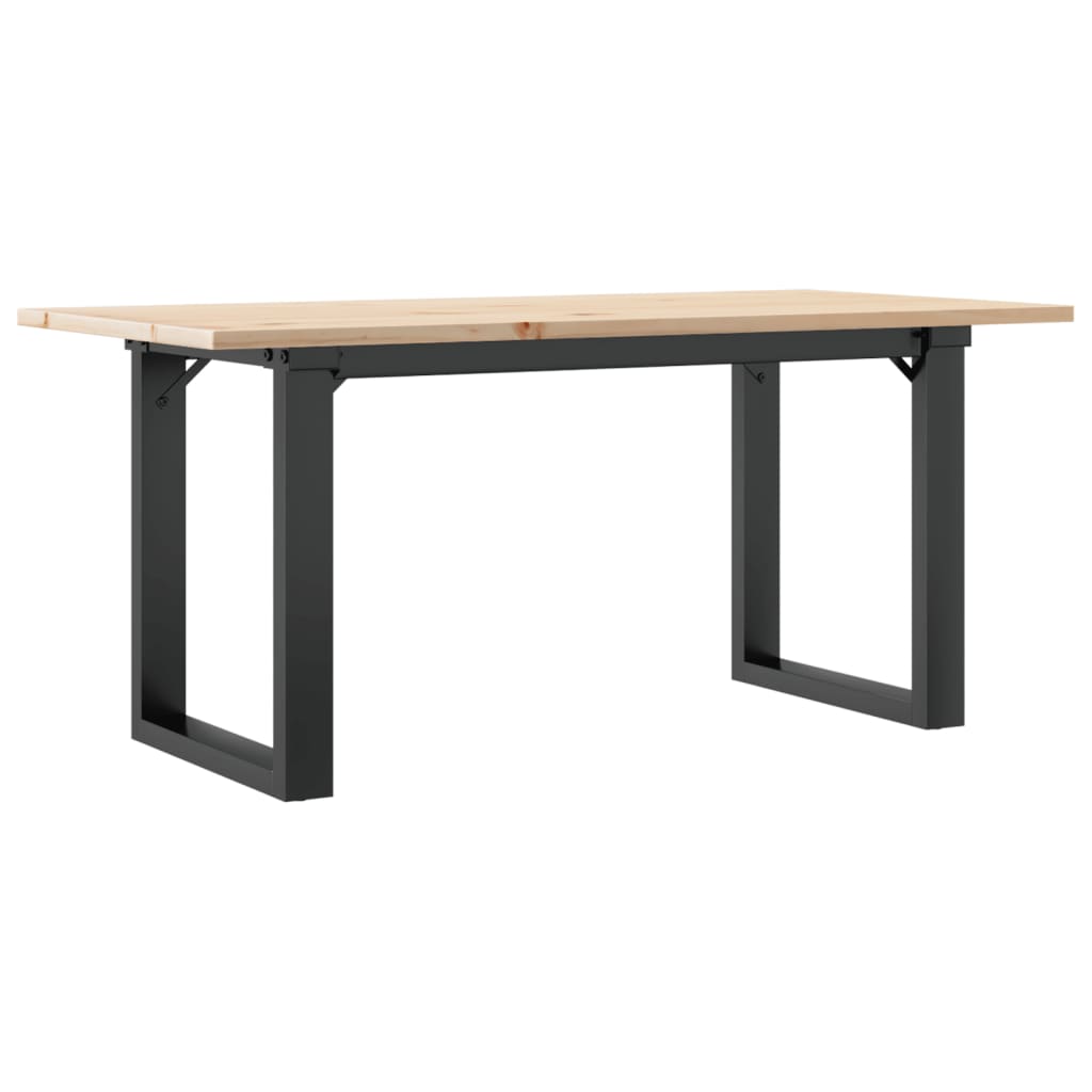 Mesa de centro estrutura em O 90x40x45 cm pinho e aço