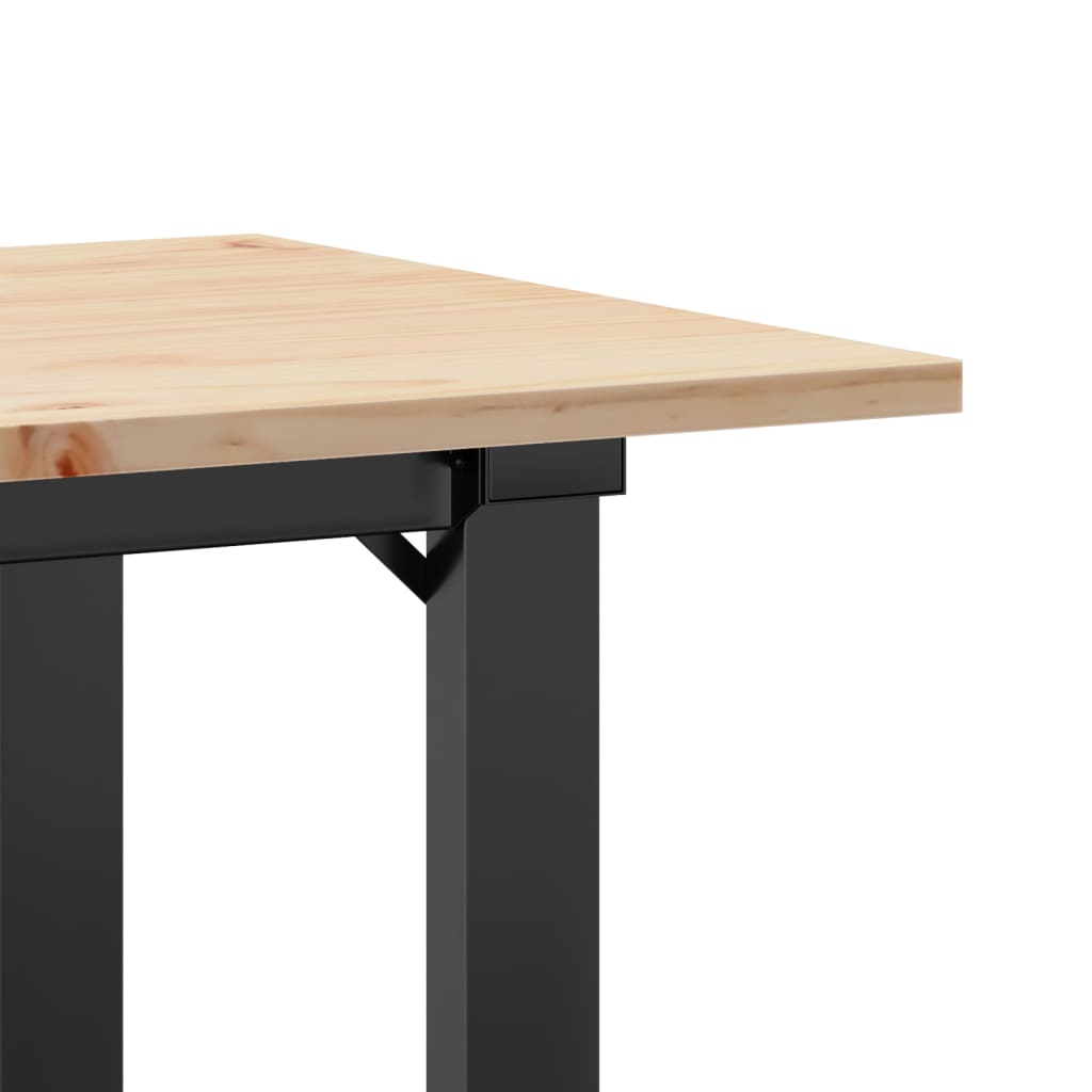 Mesa de centro estrutura em O 90x40x45 cm pinho e aço
