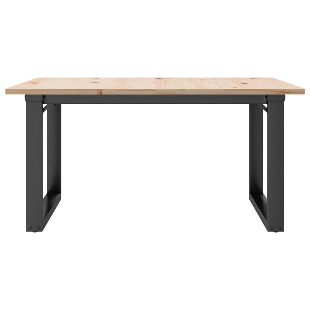 Mesa de centro estrutura em O 90x90x45 cm pinho e aço