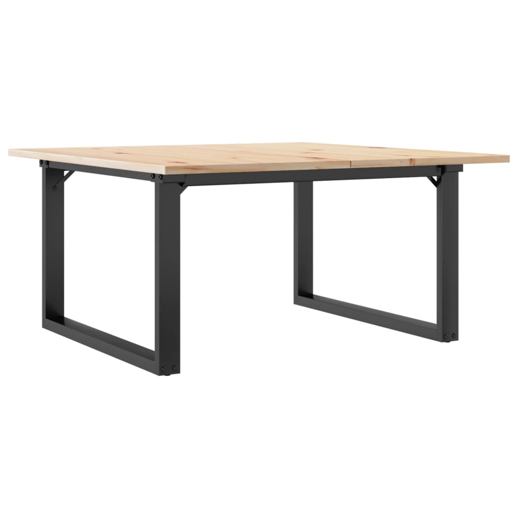 Mesa de centro estrutura em O 90x90x45 cm pinho e aço
