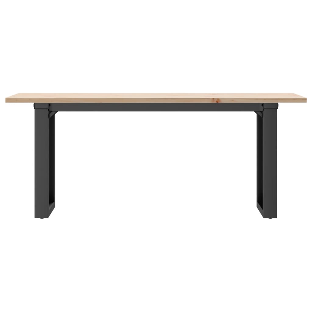 Mesa de centro estrutura em O 110x40x45cm pinho e aço