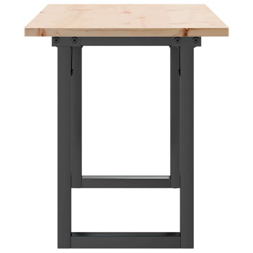 Mesa de centro estrutura em O 110x40x45cm pinho e aço