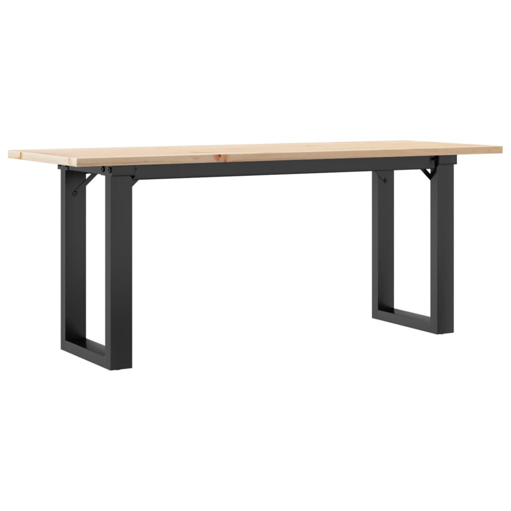 Mesa de centro estrutura em O 110x40x45cm pinho e aço