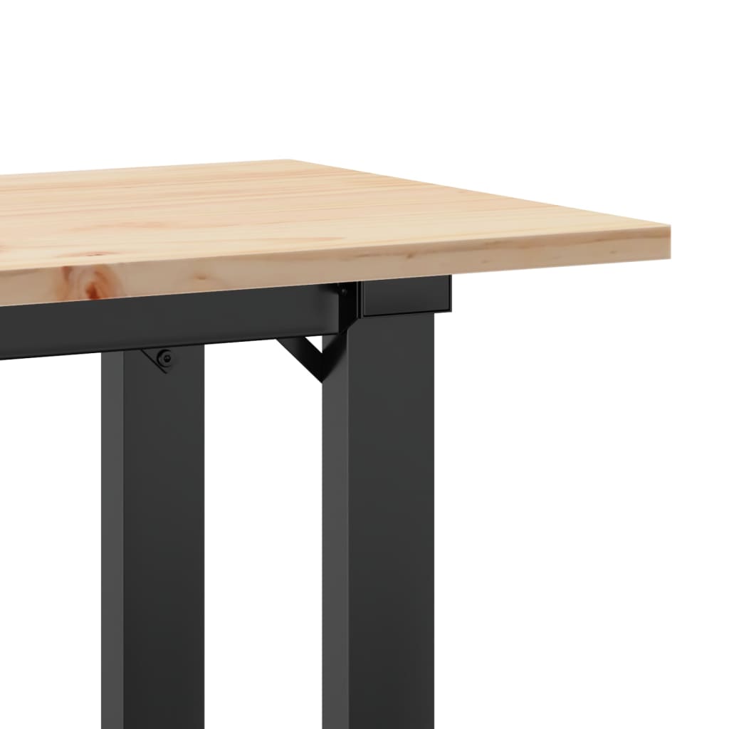 Mesa de centro estrutura em O 110x40x45cm pinho e aço