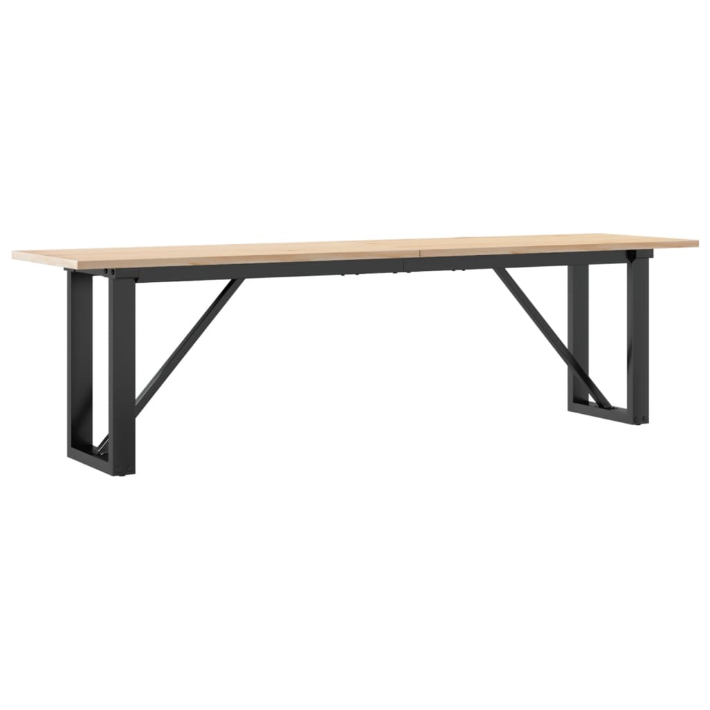 Mesa de centro estrutura em O 160x40x45cm pinho e aço