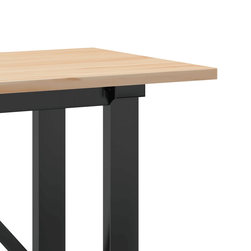 Mesa de centro estrutura em O 160x40x45cm pinho e aço