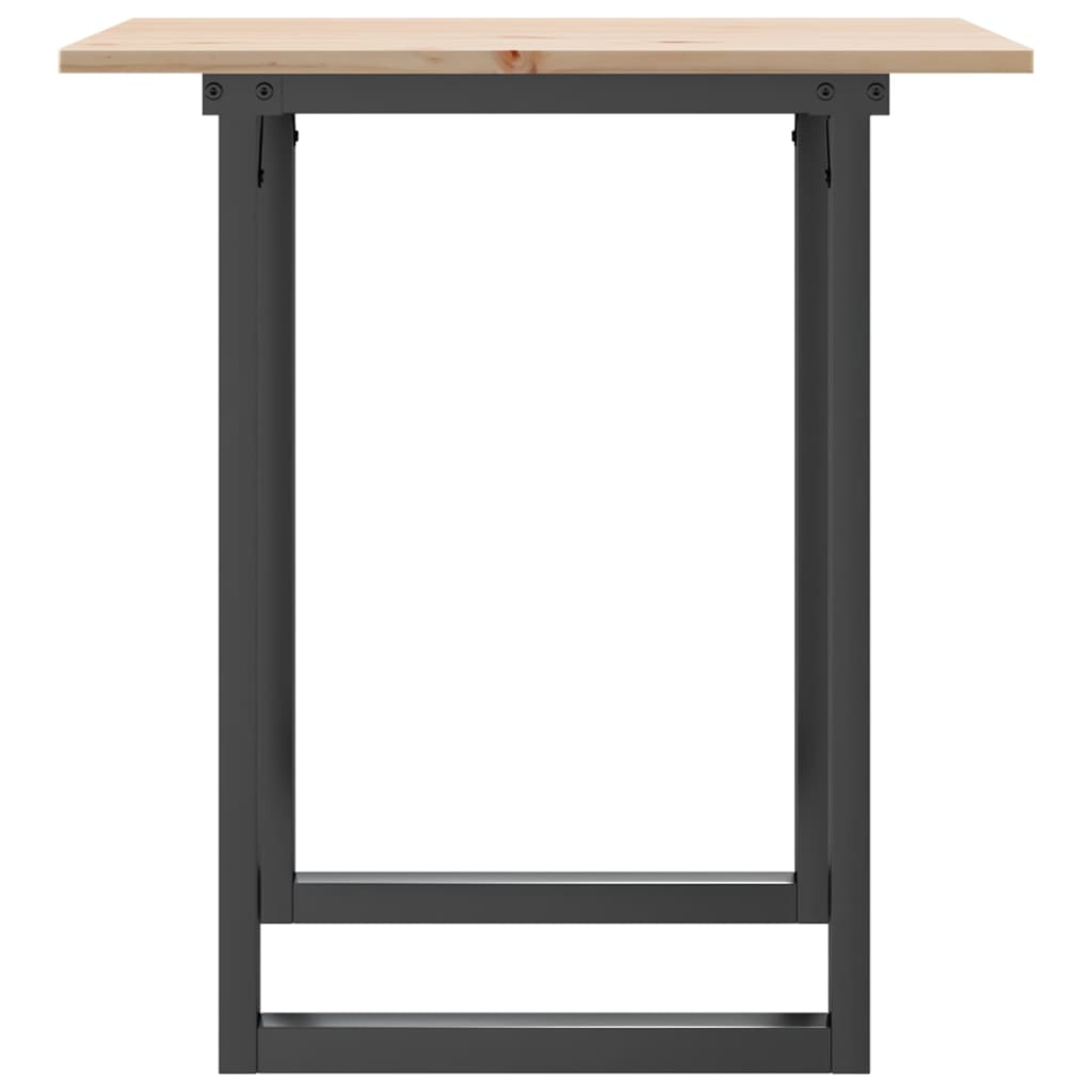 Mesa de jantar estrutura em O 70x70x75 cm pinho e aço