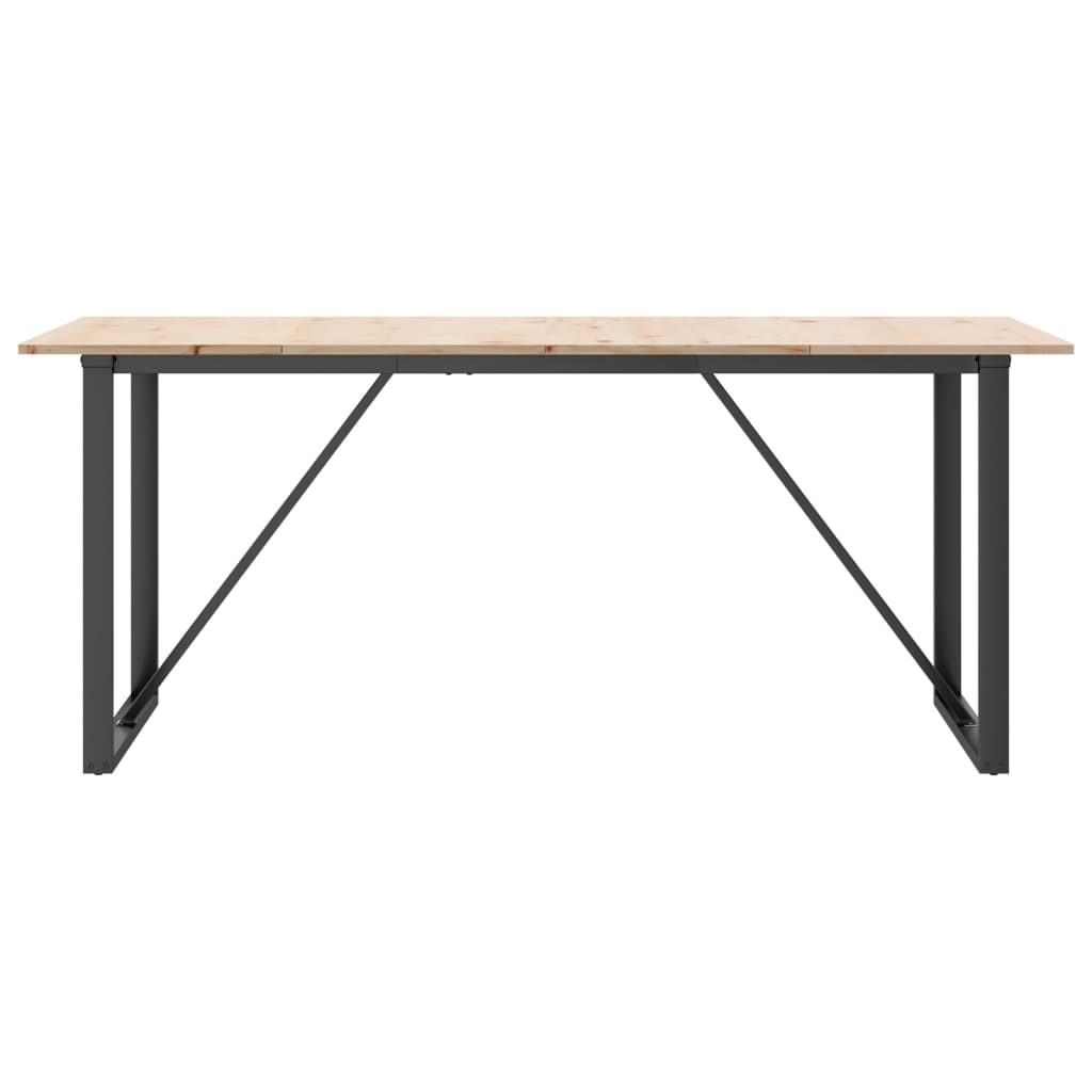 Mesa de jantar estrutura em O 180x90x75cm pinho e aço