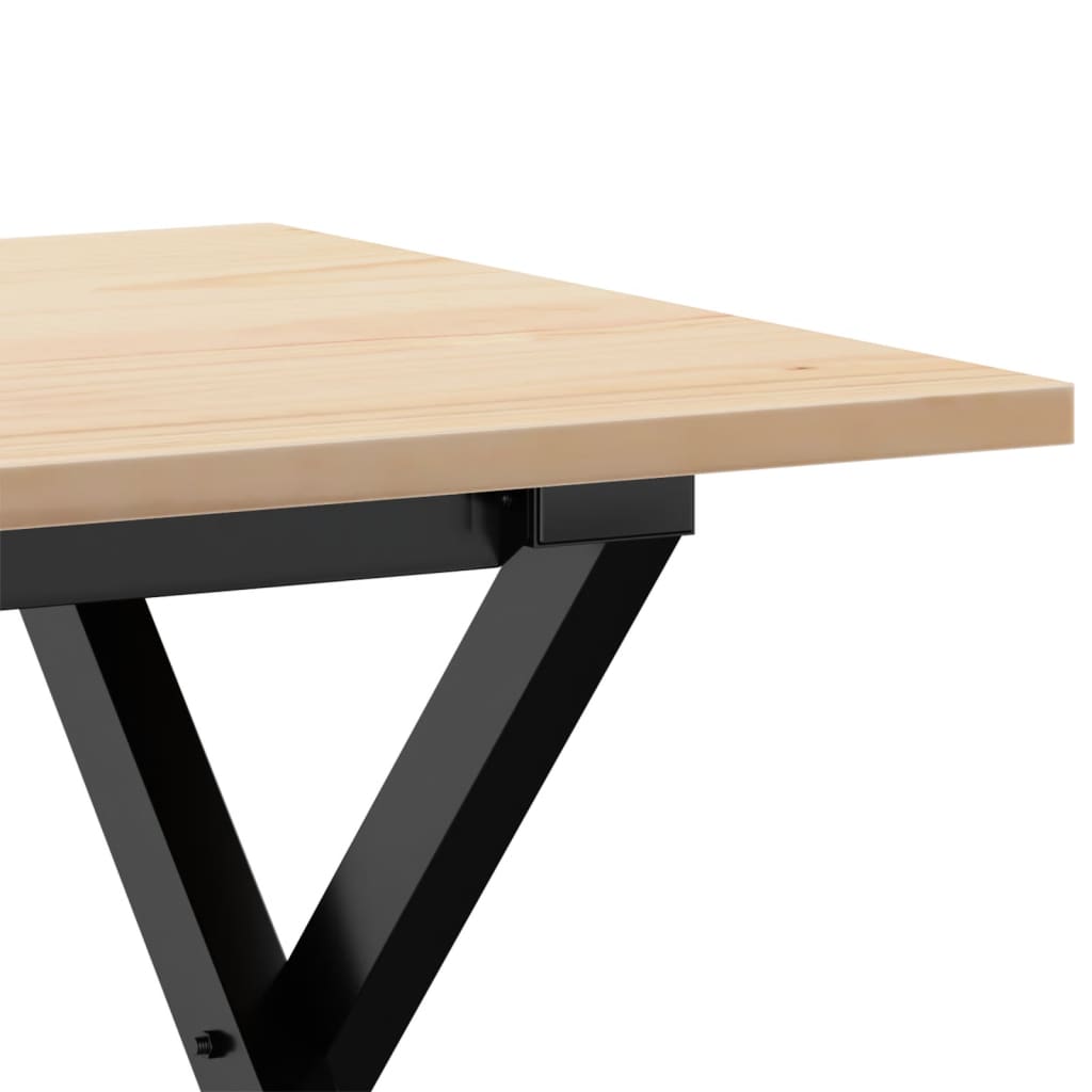 Mesa de centro estrutura em X 80x50x40 cm pinho e aço