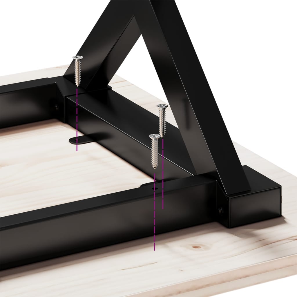 Mesa de centro estrutura em X 80x50x40 cm pinho e aço