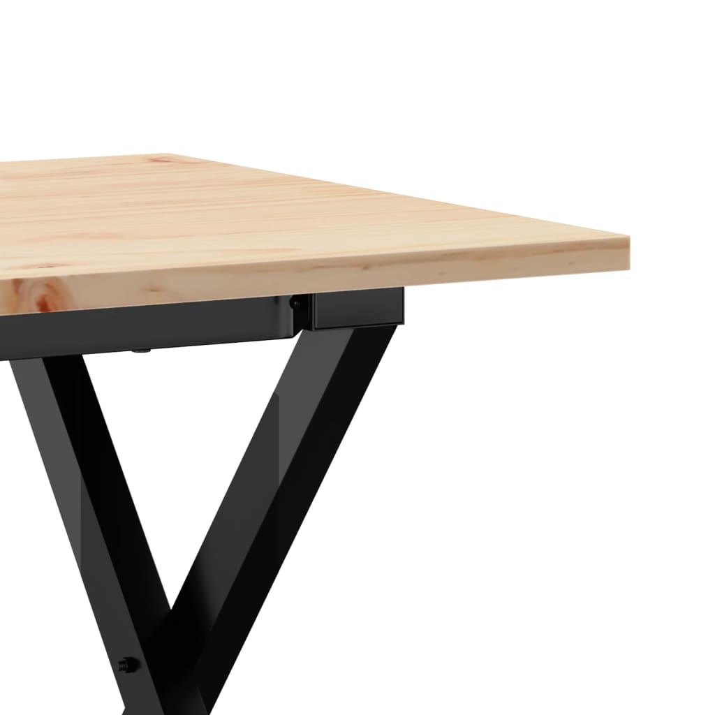 Mesa de centro estrutura em X 90x40x45 cm pinho e aço
