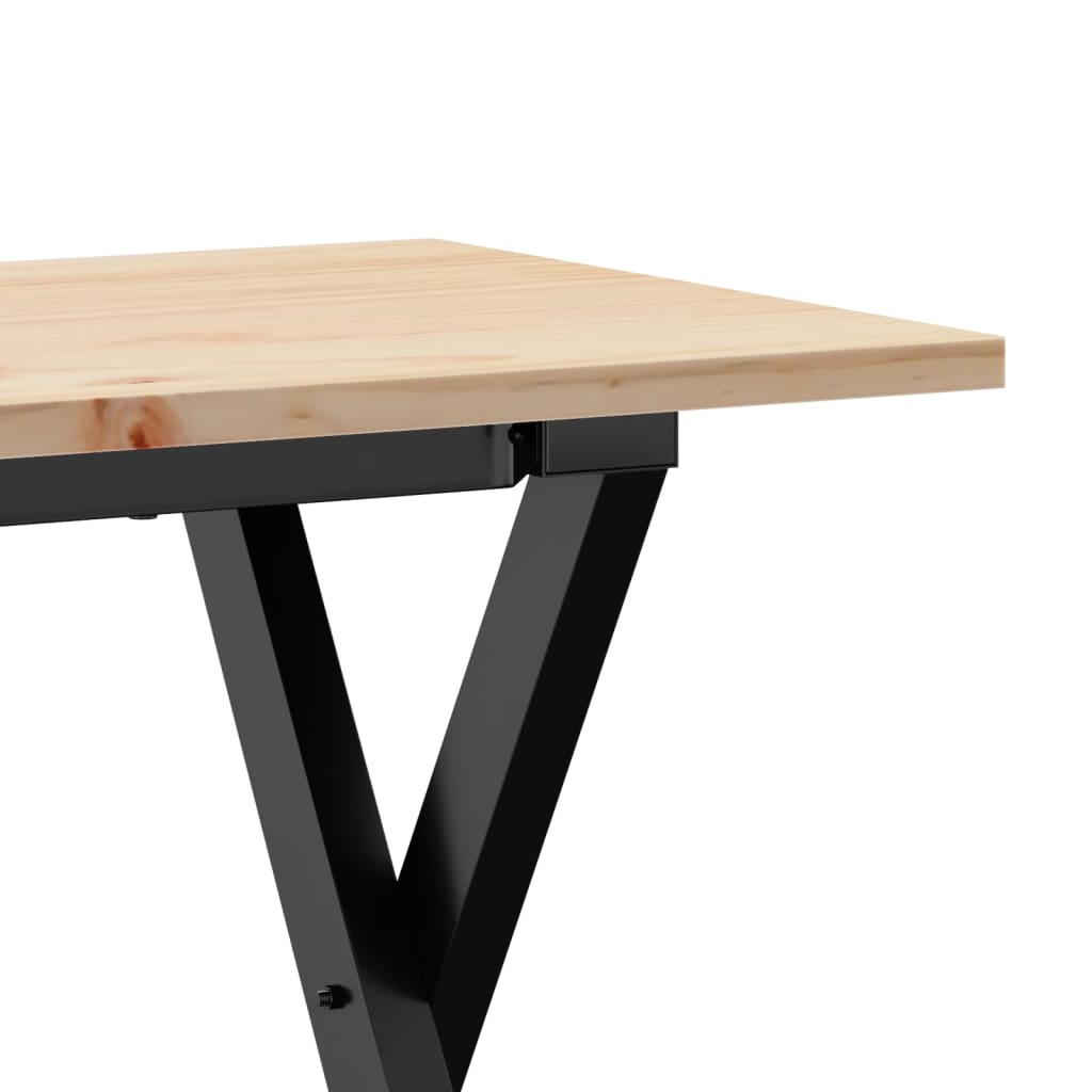 Mesa de centro estrutura em X 110x40x45cm pinho e aço
