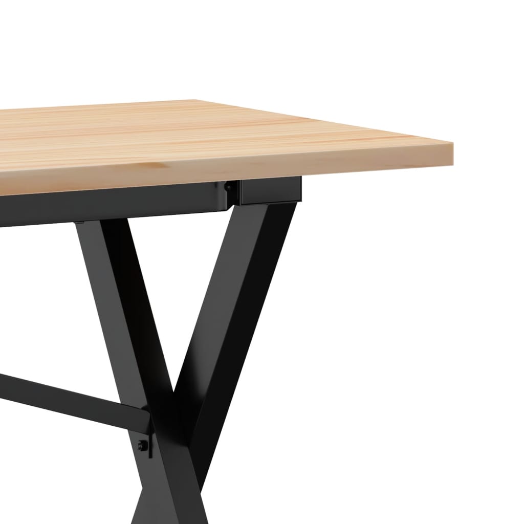 Mesa de centro estrutura em X 160x40x45cm pinho e aço