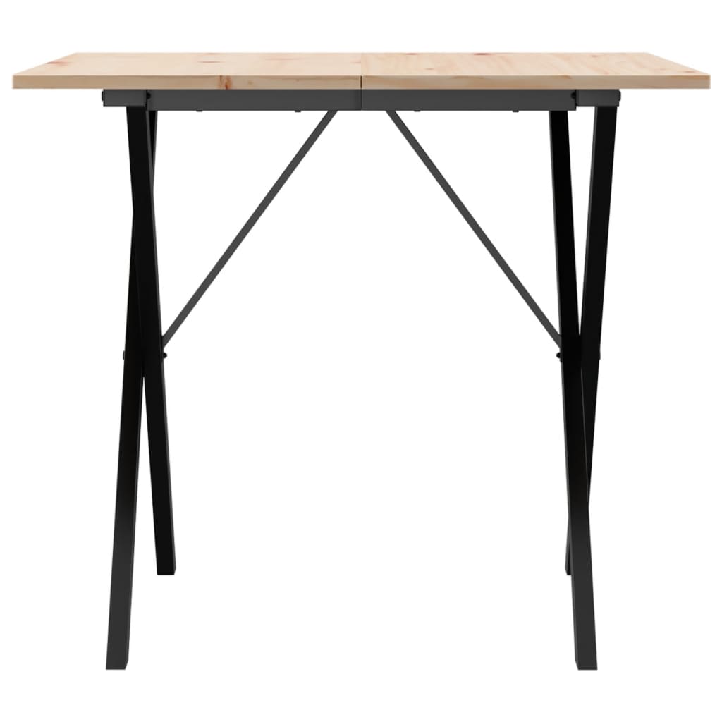 Mesa de jantar estrutura em X 90x90x75 cm pinho e aço