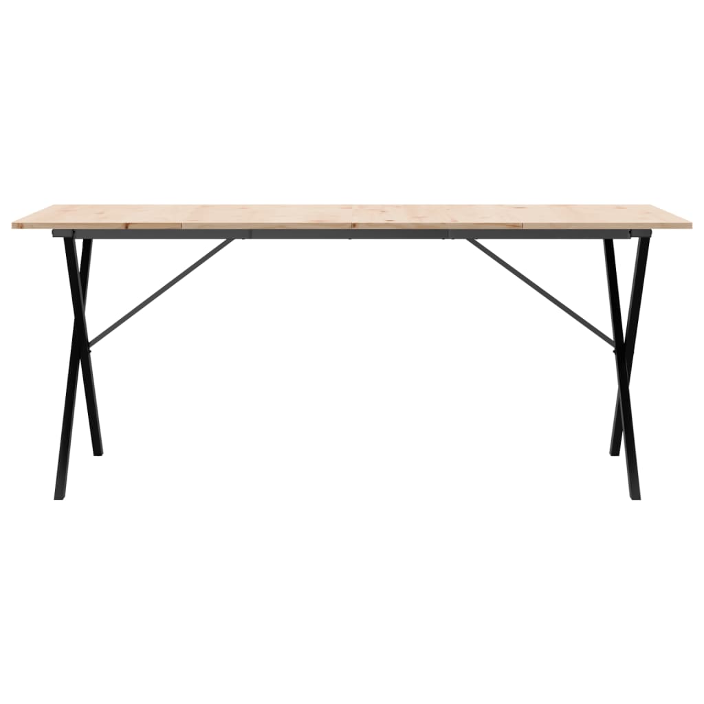 Mesa de jantar estrutura em X 180x90x75cm pinho e aço