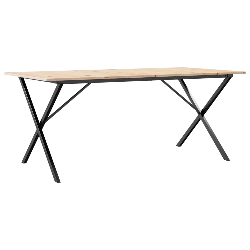 Mesa de jantar estrutura em X 180x90x75cm pinho e aço