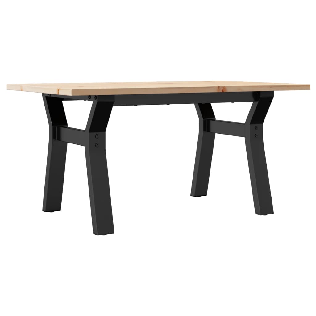 Mesa de centro estrutura em Y 80x50x40 cm pinho e aço