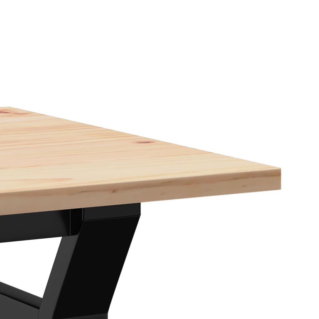 Mesa de centro estrutura em Y 80x50x40 cm pinho e aço