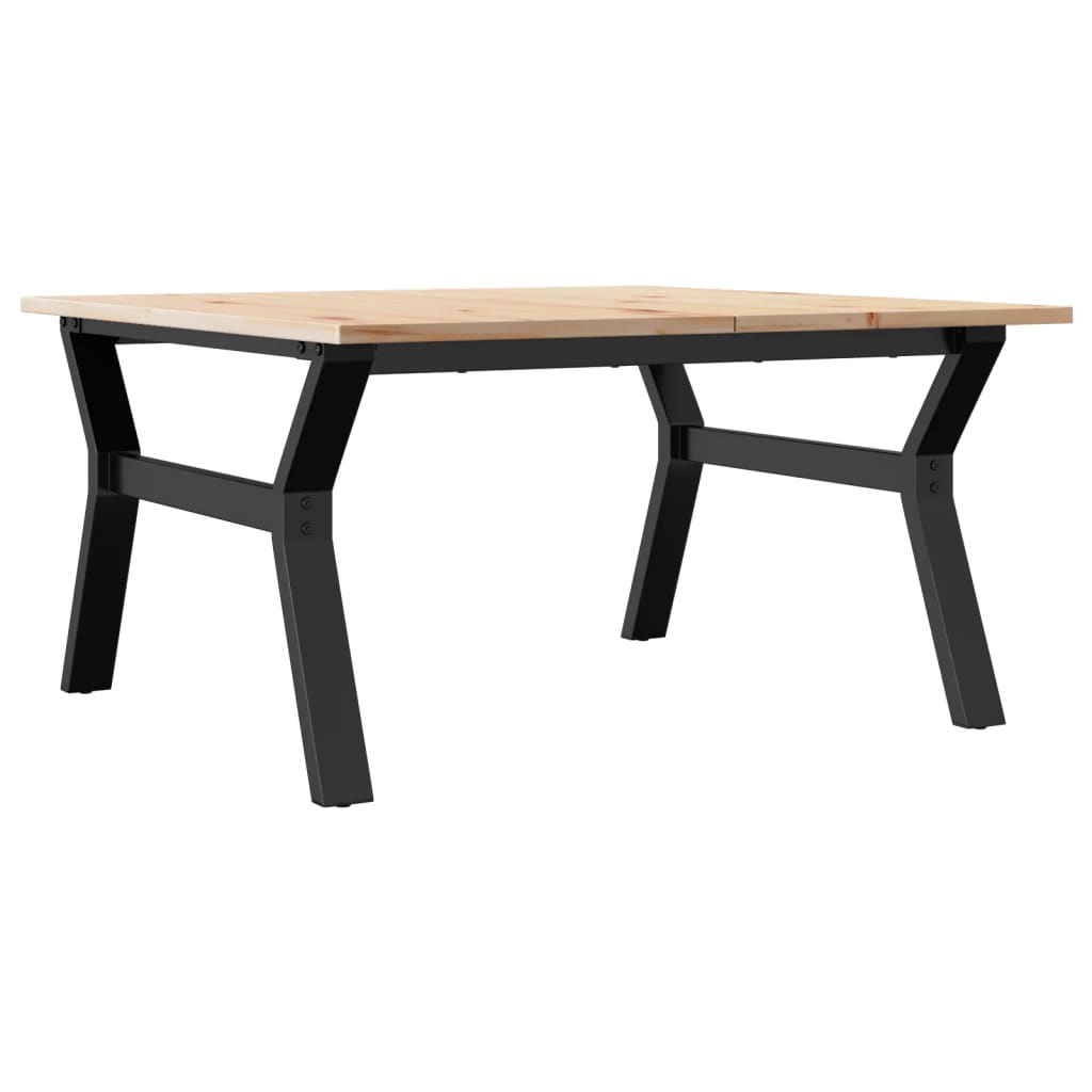 Mesa de centro estrutura em Y 90x90x45 cm pinho e aço