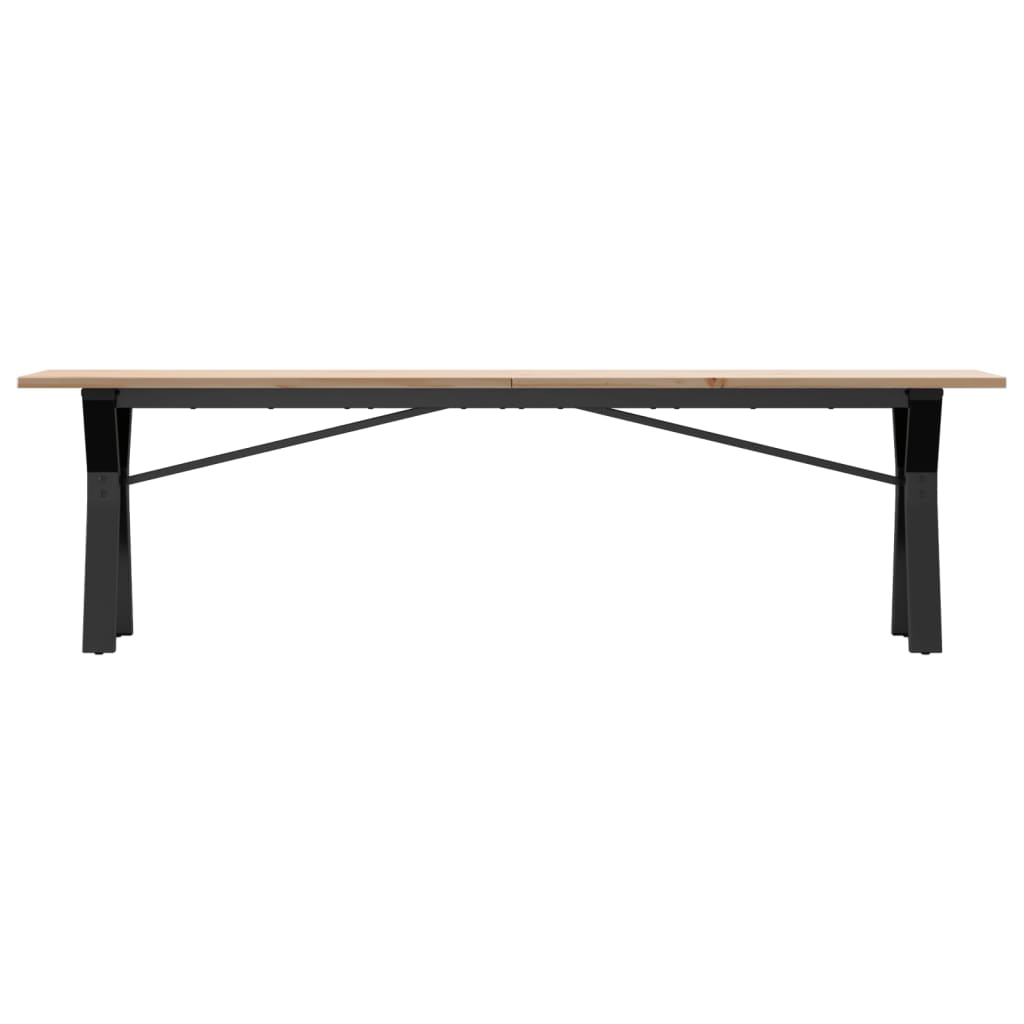 Mesa de centro estrutura em Y 160x40x45cm pinho e aço