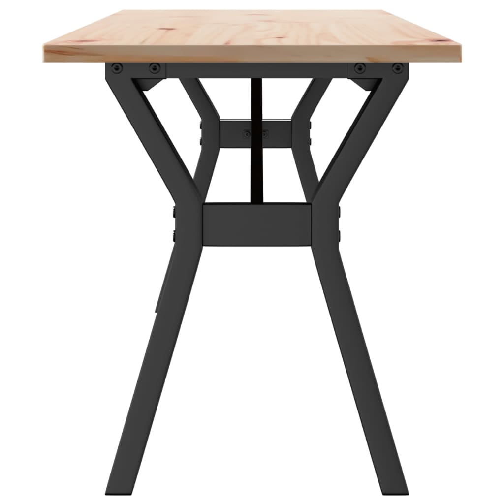 Mesa de centro estrutura em Y 160x40x45cm pinho e aço