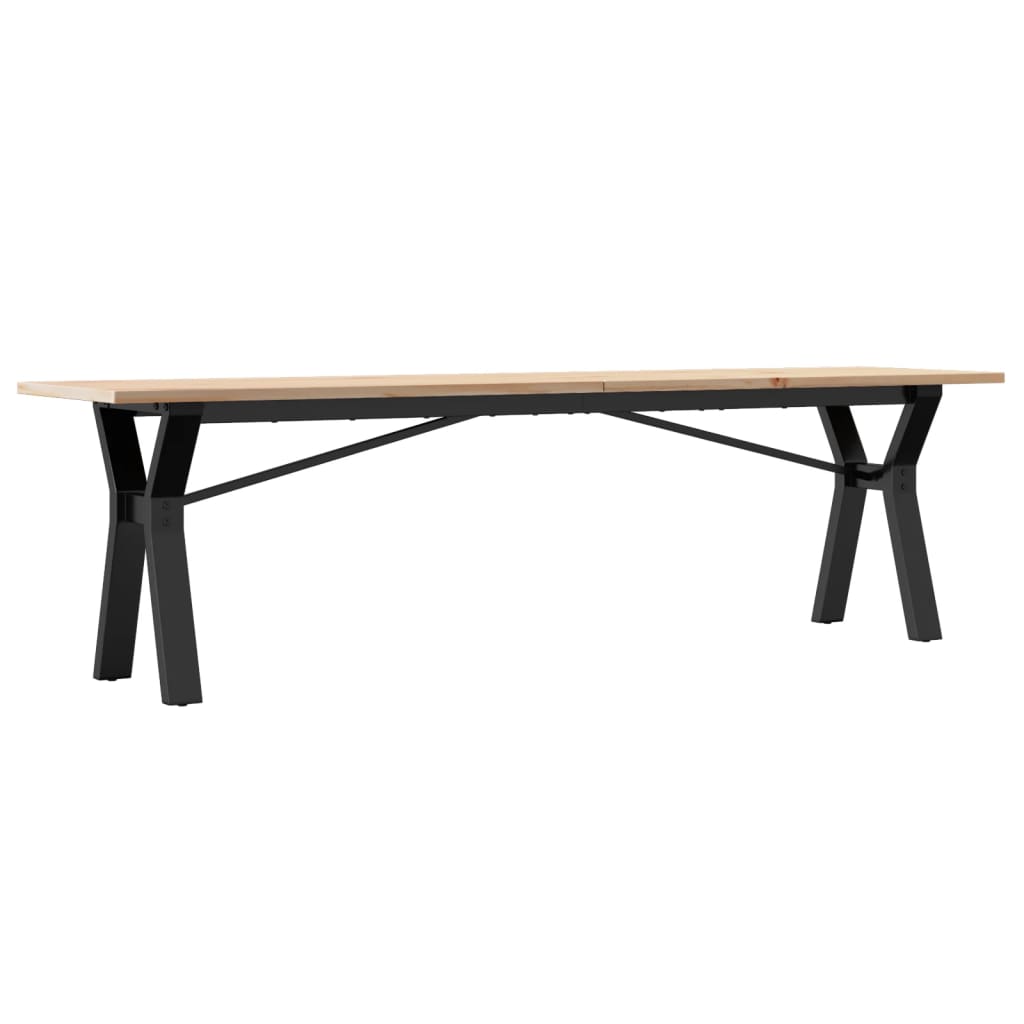 Mesa de centro estrutura em Y 160x40x45cm pinho e aço