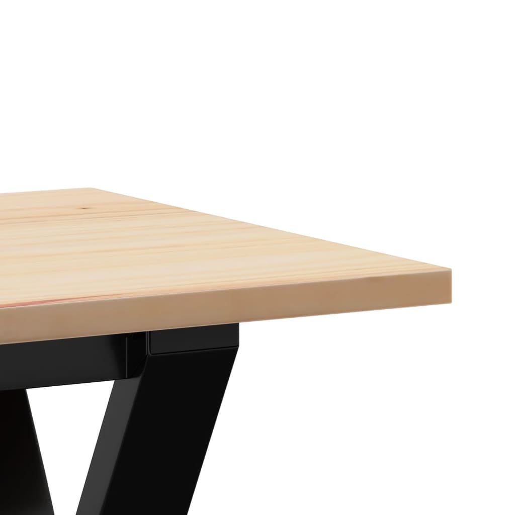 Mesa de centro estrutura em Y 160x40x45cm pinho e aço