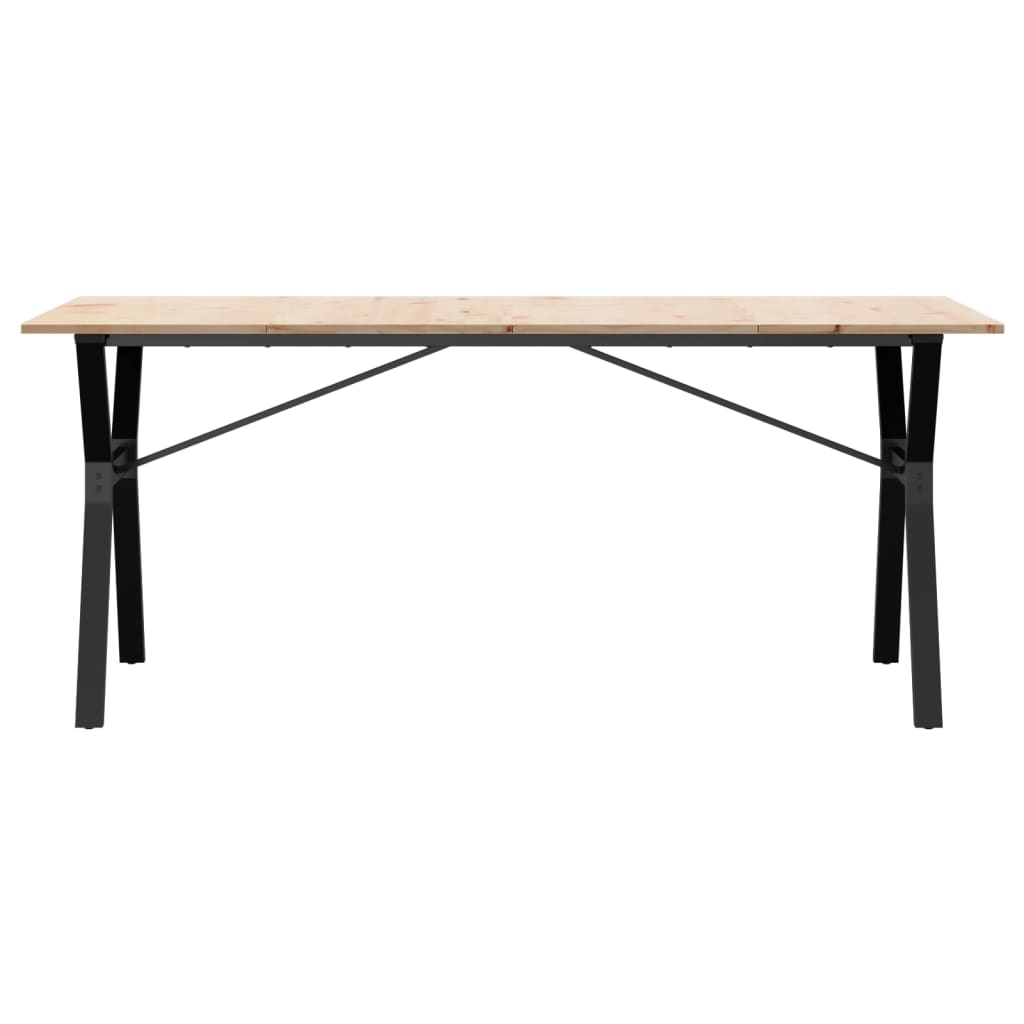 Mesa de jantar estrutura em Y 180x90x75cm pinho e aço