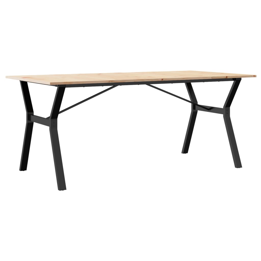 Mesa de jantar estrutura em Y 180x90x75cm pinho e aço