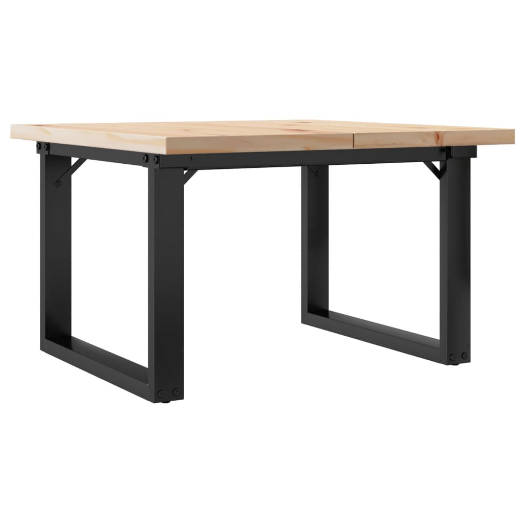 Mesa de centro estrutura em O 70x70x40,5 cm pinho/aço