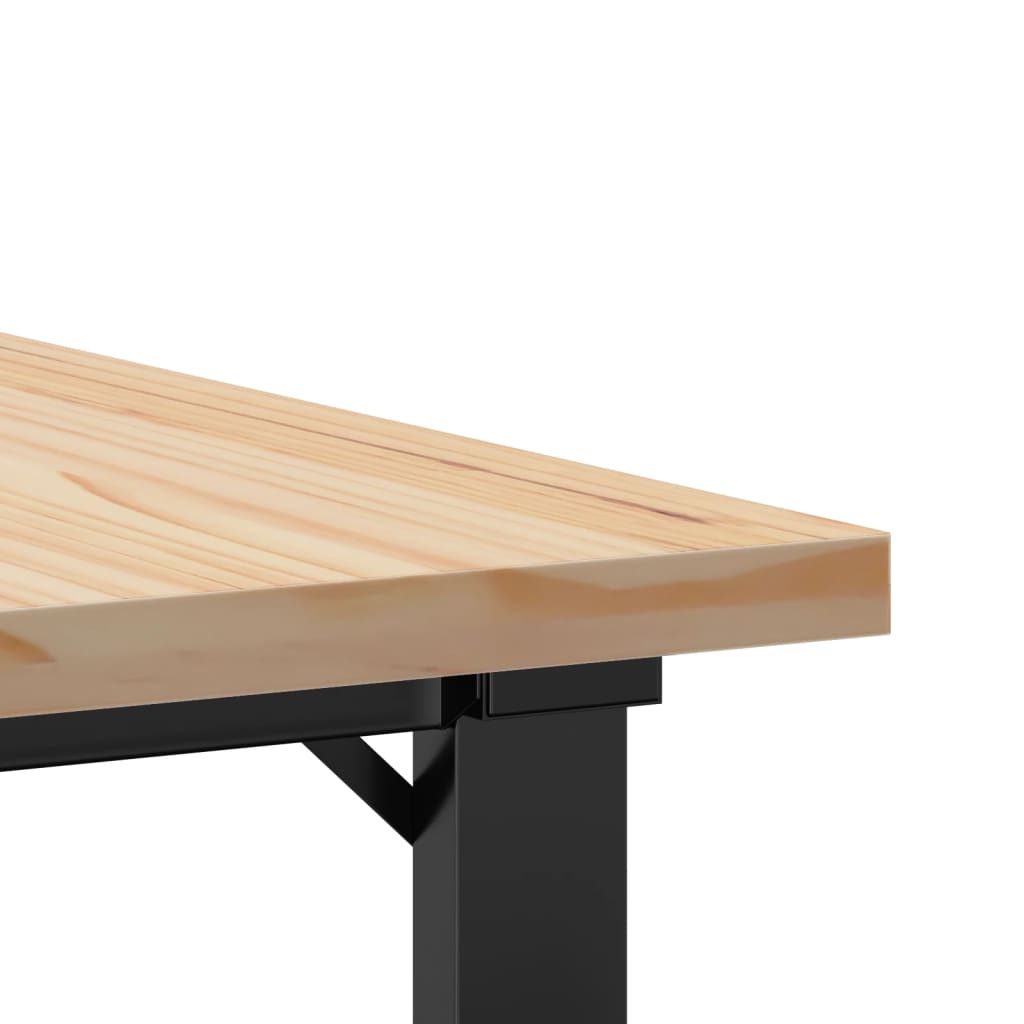 Mesa de centro estrutura em O 70x70x40,5 cm pinho/aço