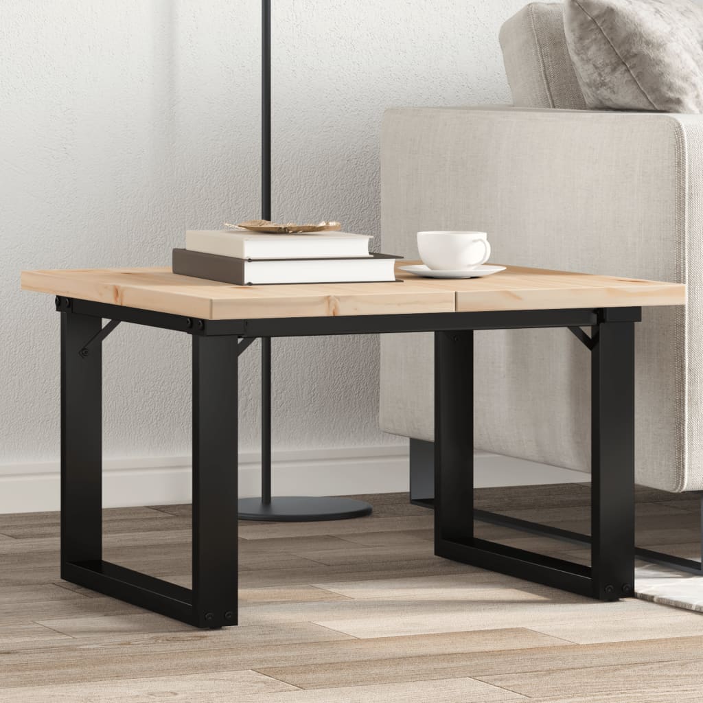 Mesa de centro estrutura em O 70x70x40,5 cm pinho/aço