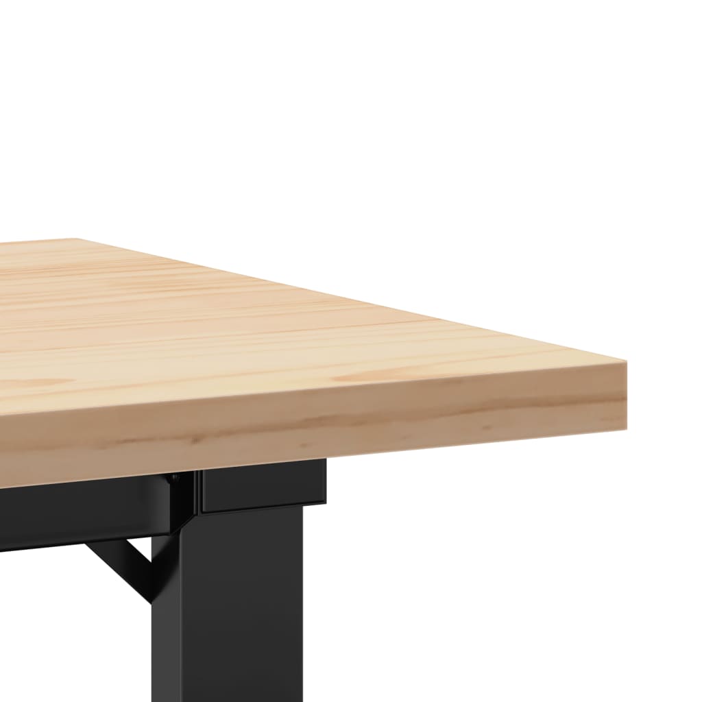Mesa de centro estrutura em O 90x40x45,5 cm pinho/aço