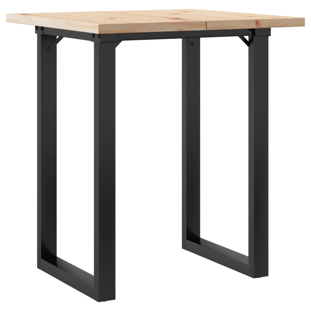 Mesa de jantar estrutura em O 70x70x75,5 cm pinho/aço