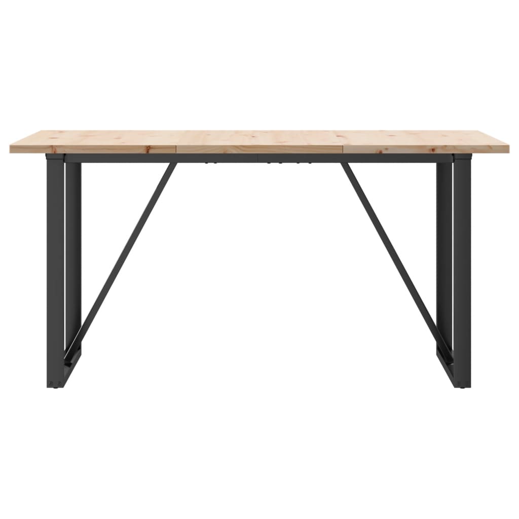 Mesa de jantar estrutura em O 140x80x75,5cm pinho/aço