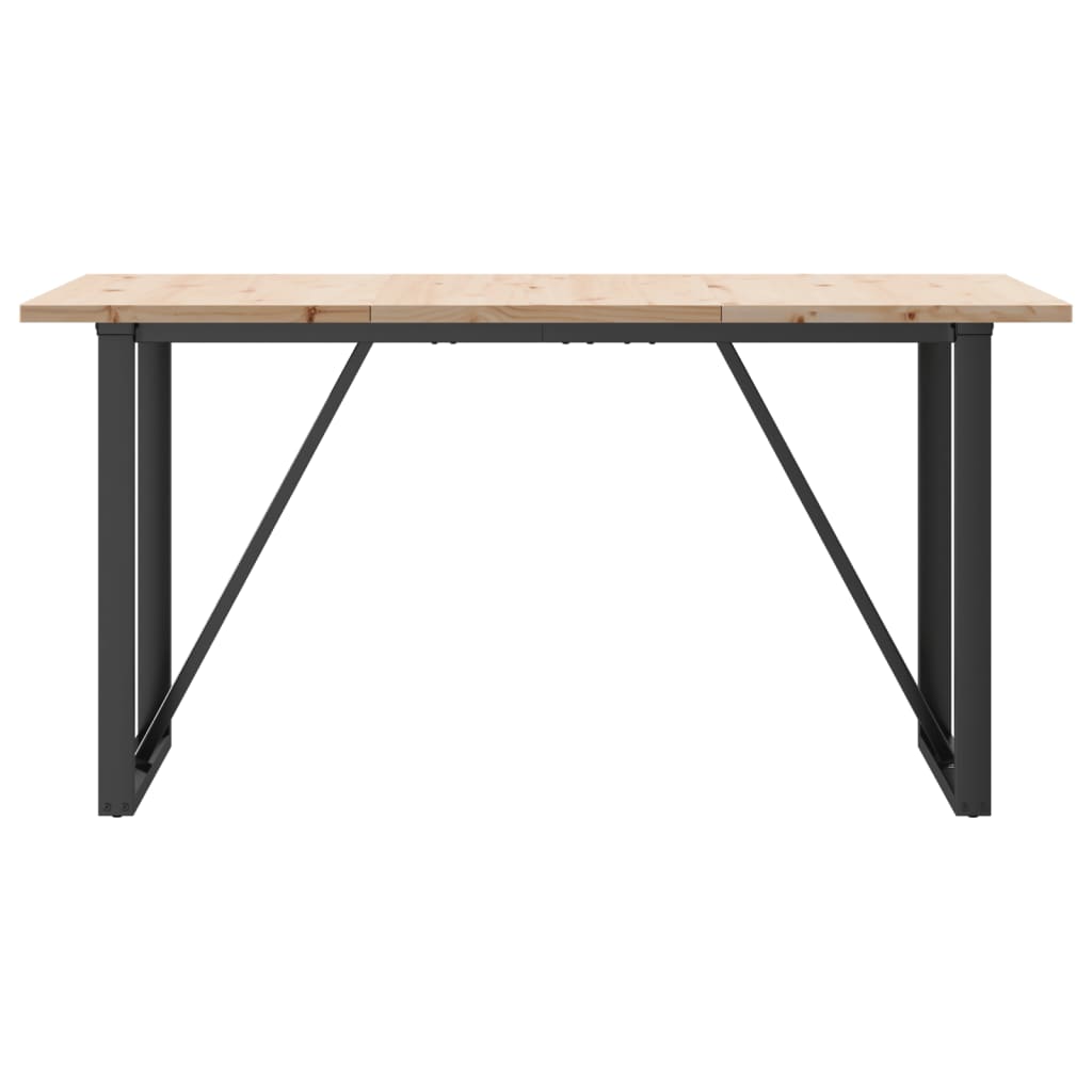 Mesa de jantar estrutura em O 160x80x75,5cm pinho/aço