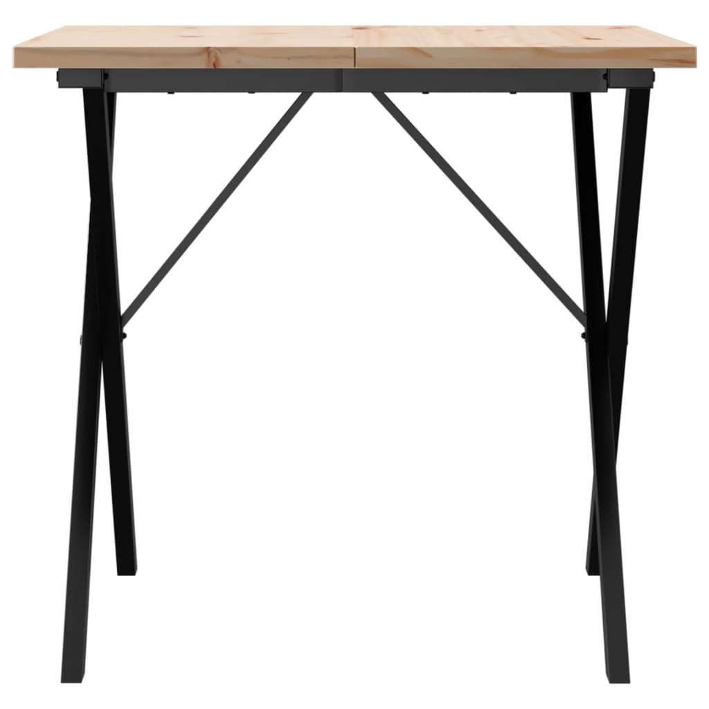 Mesa de jantar estrutura em X 90x90x75,5 cm pinho/aço