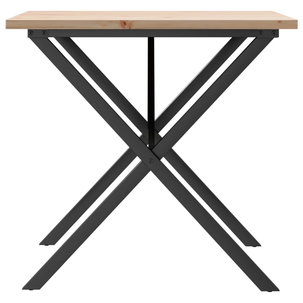 Mesa de jantar estrutura em X 90x90x75,5 cm pinho/aço