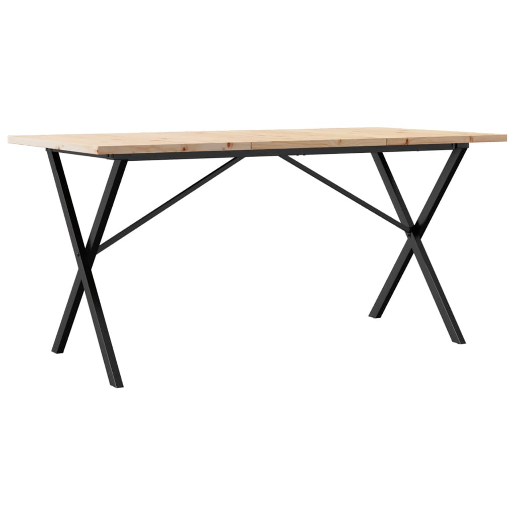Mesa de jantar estrutura em X 140x80x75,5cm pinho/aço