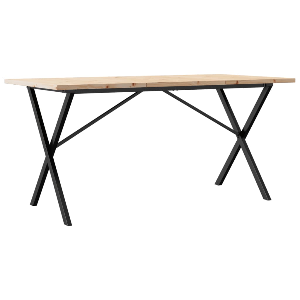 Mesa de jantar estrutura em X 160x80x75,5cm pinho/aço