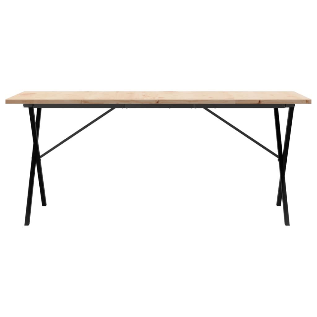 Mesa de jantar estrutura em X 180x90x75,5cm pinho/aço
