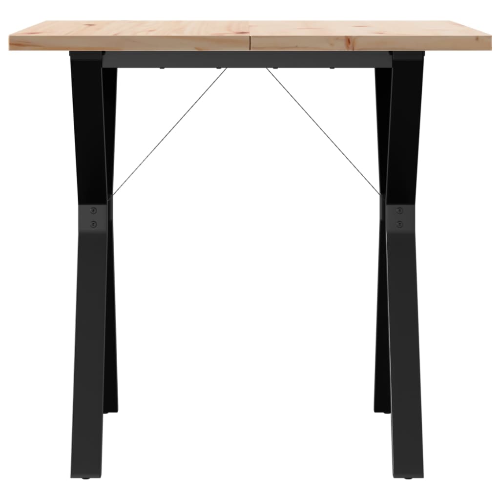 Mesa de jantar estrutura em Y 80x80x75,5 cm pinho/aço