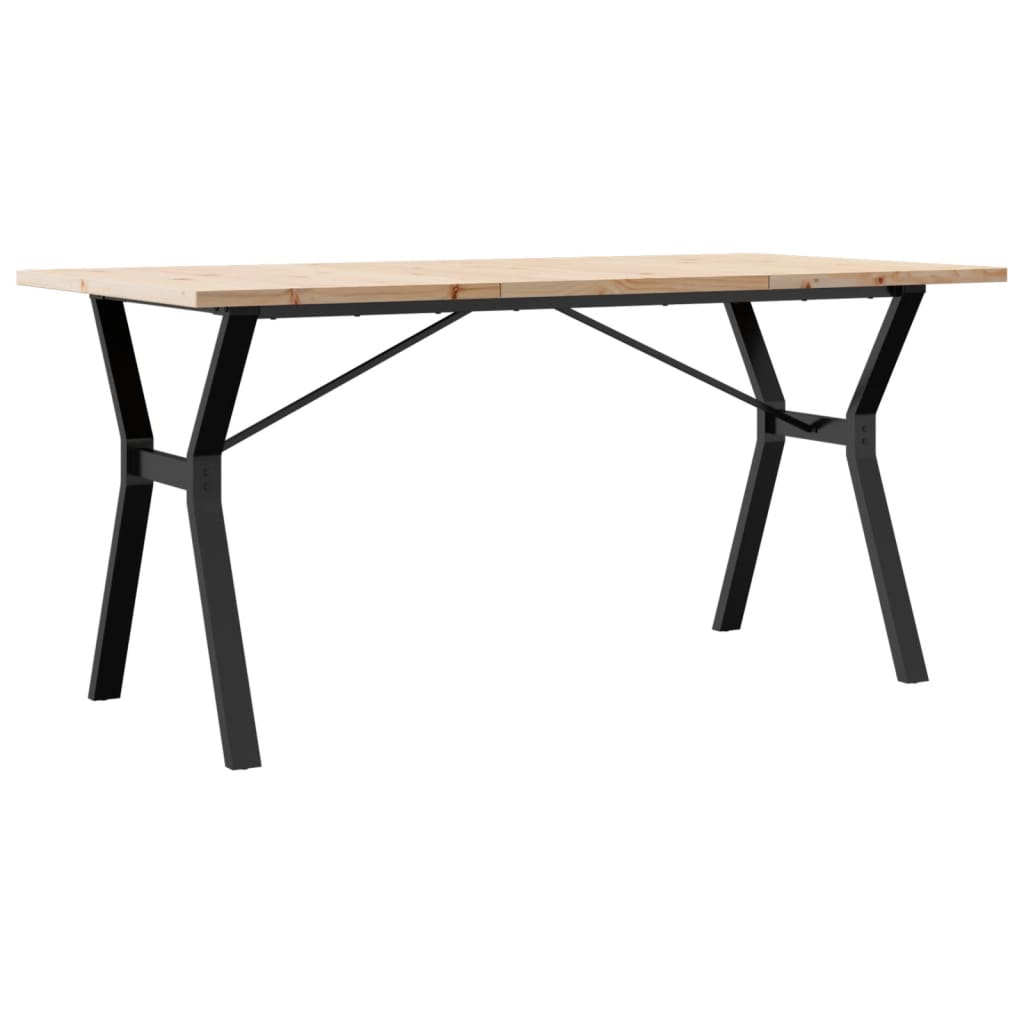Mesa de jantar estrutura em Y 140x80x75,5cm pinho/aço