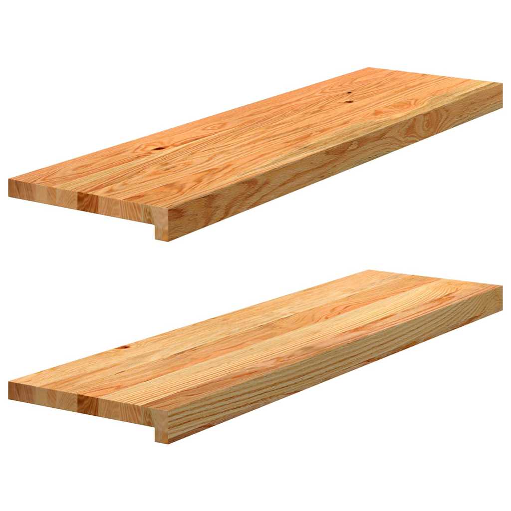 Tapetes de escada 2 pcs 90x25x2 cm carvalho castanho-claro