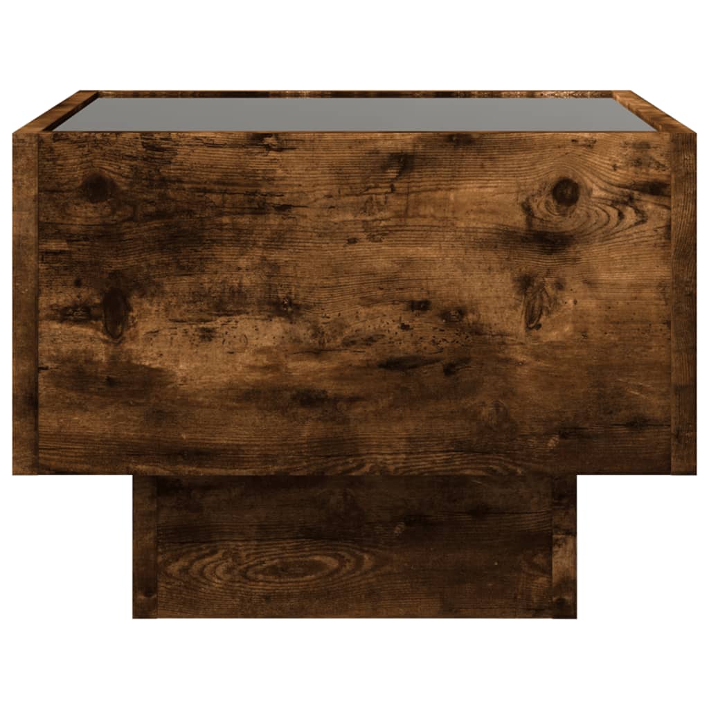 Mesa de cabeceira c/ LED Infinity 40x40x30 cm carvalho fumado