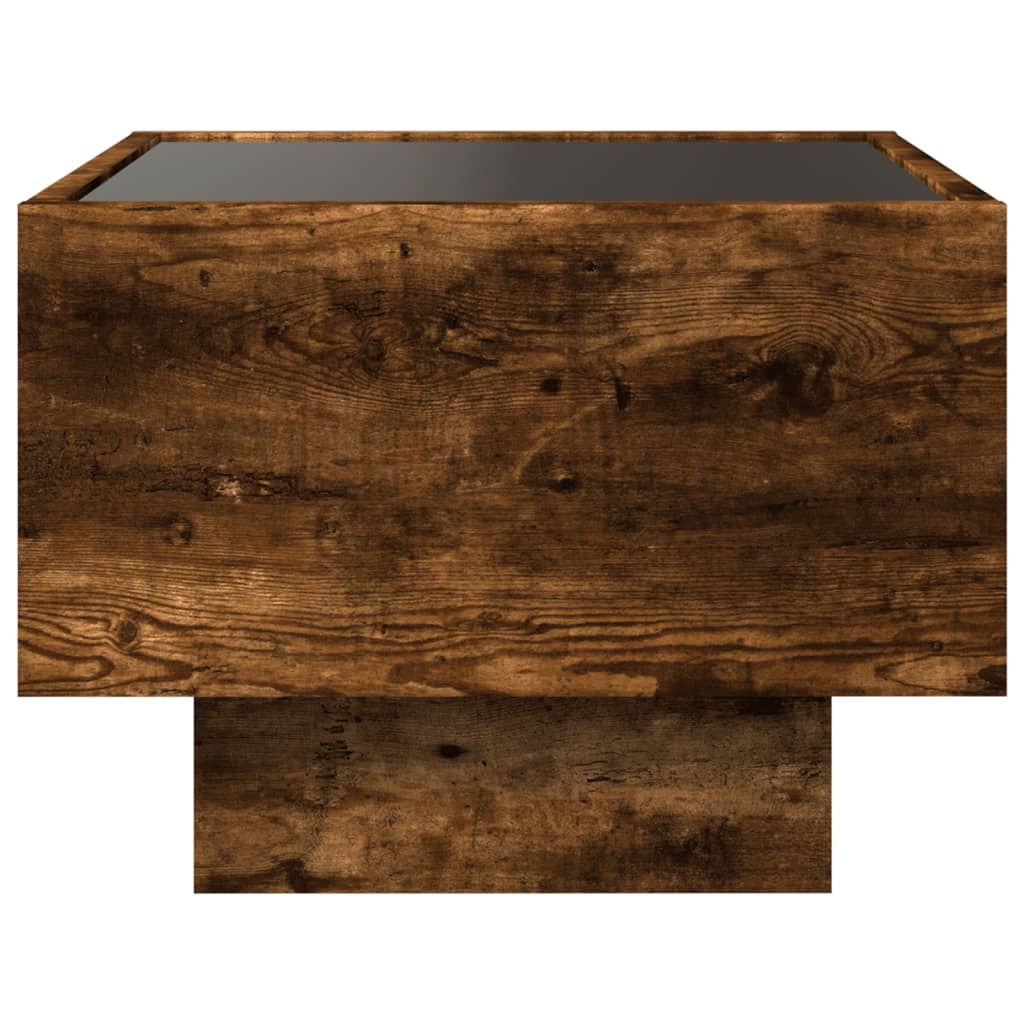 Mesa de cabeceira c/ LED Infinity 40x40x30 cm carvalho fumado