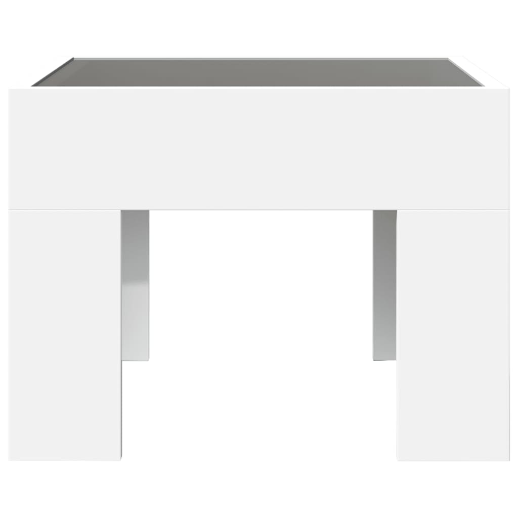 Mesa de cabeceira com luzes LED Infinity 40x40x30 cm branco